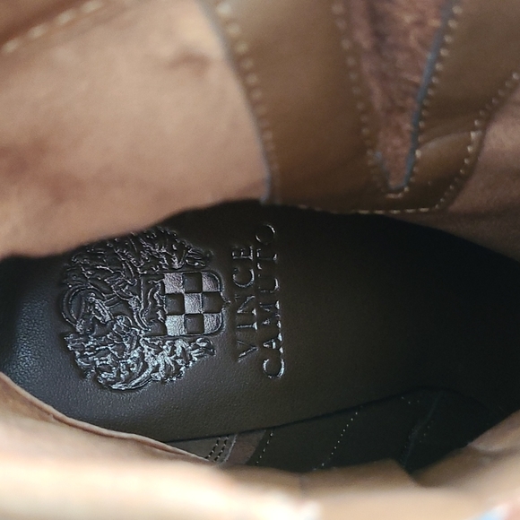 Vince Camuto Brown Leather Booties Size 8 - Picture 10 of 12